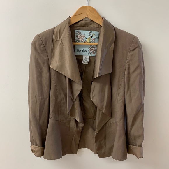 Tabitha Blazer Jacket Brown Tan Size 6 - Picture 3 of 7